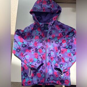 Top & Sky Girls XL Fleece Lined Jacket floral Pattern Blue Pink Purple